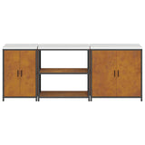 Kitchen Storage Set HATTEM 3 pcs Rusty Steel 3392679