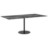 Table Top Black Tempered glass 100x50 cm Durable Table Top 322274