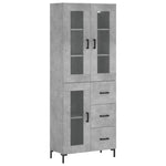 Highboard Concrete Grey 69.5x34x180 cm Engineered Wood 3198597
