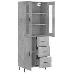 Highboard Concrete Grey 69.5x34x180 cm Engineered Wood 3198485