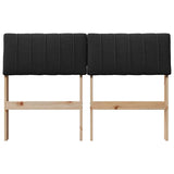 Upholstered Headboard Black 120 cm Solid Pine Wood 879241