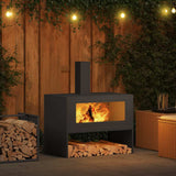 Fire Pit Black 80 x 50 x 96 cm Cold-rolled Steel 858936