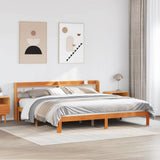 Bed Frame without Mattress Wax Brown 180x200 cm Super King Solid Wood Pine 3306809