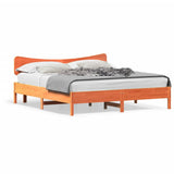 Bed Frame without Mattress Wax Brown 200x200 cm Solid Wood Pine 3328222