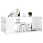 Coffee Table High Gloss White 100x50x40 cm Engineered Wood 806927