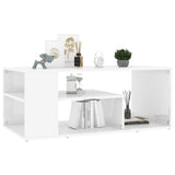 Coffee Table High Gloss White 100x50x40 cm Engineered Wood 806927