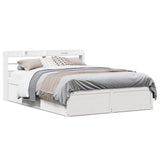 Bed Frame with Headboard White 150x200 cm King Size Solid Wood Pine 3307081