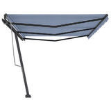 Freestanding Manual Retractable Awning 600x300 cm Blue/White 3069796