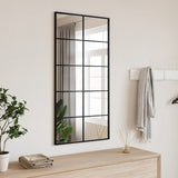 Wall Mirror Black 50x100 cm Rectangle Iron 358649
