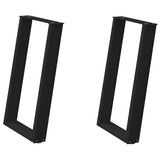 Dining Table Legs U-Shaped 2 pcs Black 60x cm Steel 4012788