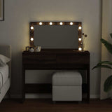 Dressing Table with LED Brown Oak 100x40x120 cm 848212