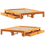 Bed Frame without Mattress Wax Brown 160x200 cm Solid Wood Pine 3308995