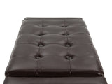 PU Leather Storage Ottoman Bench Storage Chest Tufted Ottoman Cube w/ Flipping Top 92L x 40W x 40H T3398P328176