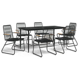 Garden Dining Set Black Powder-coated steel Large Durable 3156577