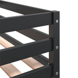 ZNTS Kids' Loft Bed without Mattress with Ladder Black 80x200 cm 835897