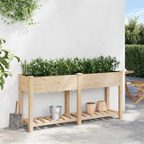 Garden Planter Beige 161 x 43 x 76.5 cm Solid fir wood 42006568
