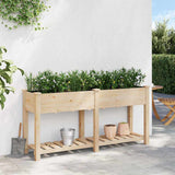 Garden Planter Beige 161 x 43 x 76.5 cm Solid Fir Wood 42006568