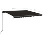 ZNTS Manual Retractable Awning with Posts 4x3.5 m Anthracite 3070219