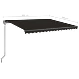 ZNTS Manual Retractable Awning with Posts 4x3.5 m Anthracite 3070219