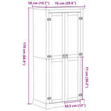 Wardrobe Corona 76x50x170 cm Solid Wood Pine 4002769