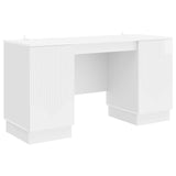 Desk High Gloss White 142.5 x 50 x 75 cm Engineered Wood 3414625
