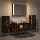 Bathroom Furniture Set 6 pcs Smoked Oak 3407155