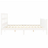 Bed Frame without Mattress White Super King Size Solid Wood Pine 3193027