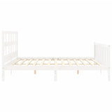 Bed Frame without Mattress White 200x200 cm Solid Wood Pine 3193032