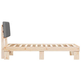 Bed Frame with Upholstered Headboard Light Grey 75 x 190 cm 877529