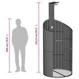 Outdoor Shower Grey 100x100x241.5 cm Poly Rattan and Acacia Wood 368213
