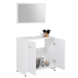 Bathroom Furniture Set White Engineered Wood 802579