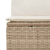 10 Piece Garden Sofa Set with Cushions Beige Poly Rattan Acacia 3327530