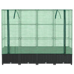 ZNTS Raised Bed with Greenhouse Cover Rattan Look 160x40x138 cm 4015816