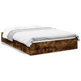 Bed Frame with Drawers without Mattress Smoked Oak 135x190 cm Double 3280696