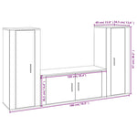3 Piece TV Cabinet Set Smoked Oak Engineered Wood 3188763