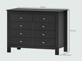 Elegant Chest of Five Drawers - Black T3398P344766