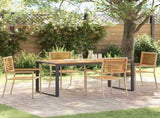 Garden Dining Set 5 pcs Beige and Brown Poly Rattan 3365477