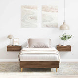 Bed Frame No Mattress Brown Oak 100x200 cm Engineered Wood 861045
