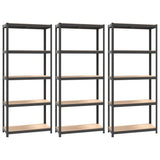 5-Layer Shelves 3 pcs Anthracite Steel&Engineered Wood 152859