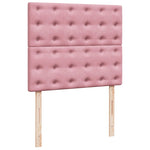 ZNTS Box Spring Bed with Mattress Pink 120x190 cm Small Double Velvet 3290875