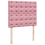 ZNTS Box Spring Bed with Mattress Pink 120x190 cm Small Double Velvet 3290875