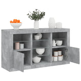 Sideboard with LED Lights Concrete Grey 123x37x67 cm 3209082