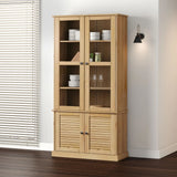 Glass Display Cabinet "VIGO" 85x35x170 cm Solid Wood Pine 353193