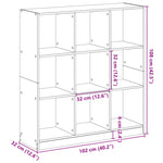 Bookcase Smoked Oak 102x32x108 cm Engineered Wood 3307841