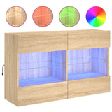 TV Wall Cabinet with LED Lights Sonoma Oak 98.5x30x60.5 cm 837108