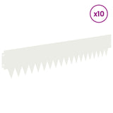 Lawn Edging 10 pcs 103 x 20 cm metal White 8008269