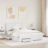 Bed Frame with Headboard White 160 x 200 cm Engineered Wood 3411280
