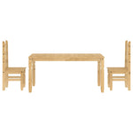 ZNTS 3 Piece Dining Set Panama Solid Wood Pine 3345200