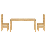 ZNTS 3 Piece Dining Set Panama Solid Wood Pine 3345200