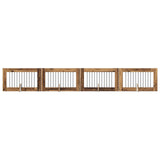 Foldable Dog Gate with Stands 4 pcs Old Wood 401 cm 892119